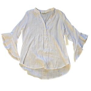Counterparts Top Womens Small White Lightweight Blouse Flutter Fairy Coquette